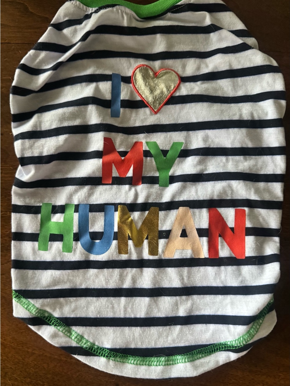 Striped 'I ♥ My Human' Shirt - Multicolor - Dog Clothes